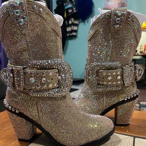 Dollskill gold Rhinestone cowboy boots size 7